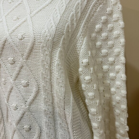 EVEREVE NWOT Womens Cozy Cable Knit Sweater Patterned Sleeve Crew Neck Size M - Picture 5 of 14